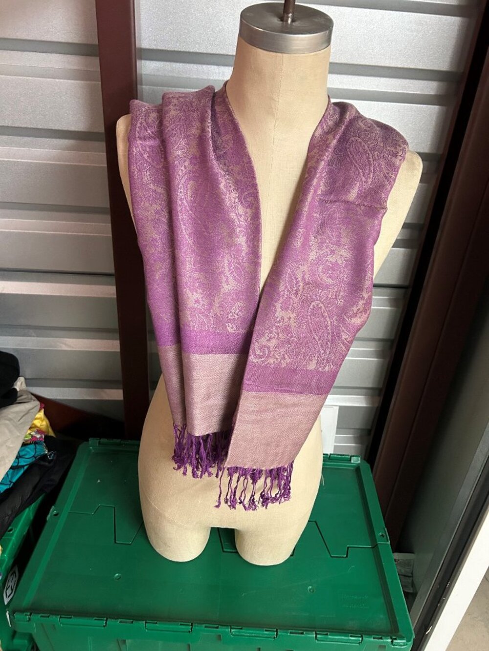 Pashmina Shawl - Purple and Gold Paisley